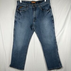 Ariat Rebar M4 Jean 36x30 Mens Blue Denim Low Rise Boot Cut Medium Wash Workwear